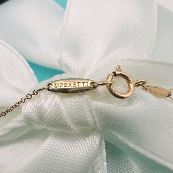 Tiffany & Co. 11 mm 18K Rose Gold Open Heart Necklace 16” with Packaging - Picture 5 of 10